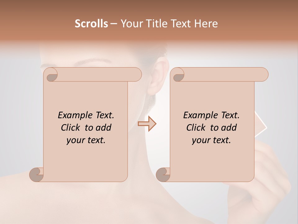 A Woman Holding Up A Picture Of Her Skin PowerPoint Template