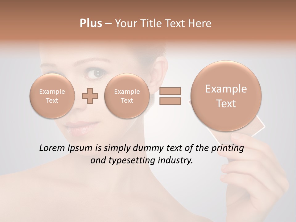 A Woman Holding Up A Picture Of Her Skin PowerPoint Template