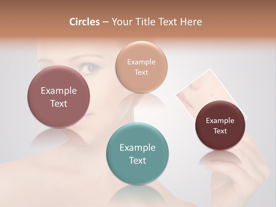 A Woman Holding Up A Picture Of Her Skin PowerPoint Template