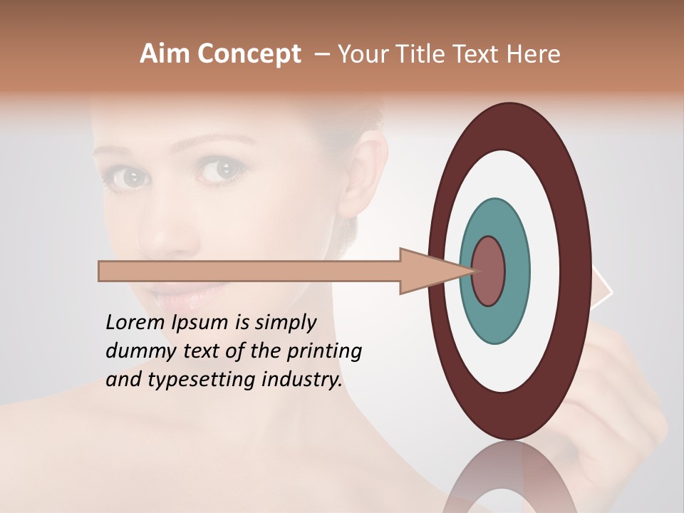 A Woman Holding Up A Picture Of Her Skin PowerPoint Template