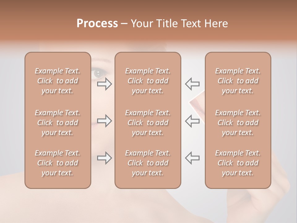 A Woman Holding Up A Picture Of Her Skin PowerPoint Template