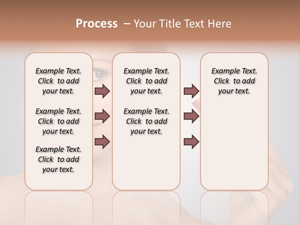 A Woman Holding Up A Picture Of Her Skin PowerPoint Template