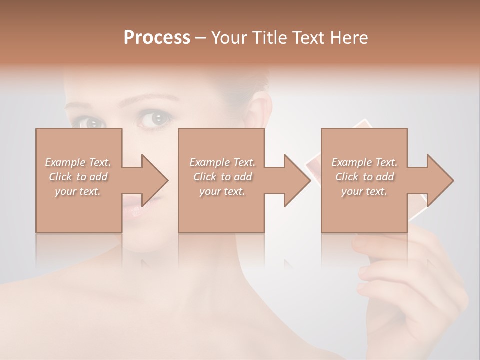 A Woman Holding Up A Picture Of Her Skin PowerPoint Template
