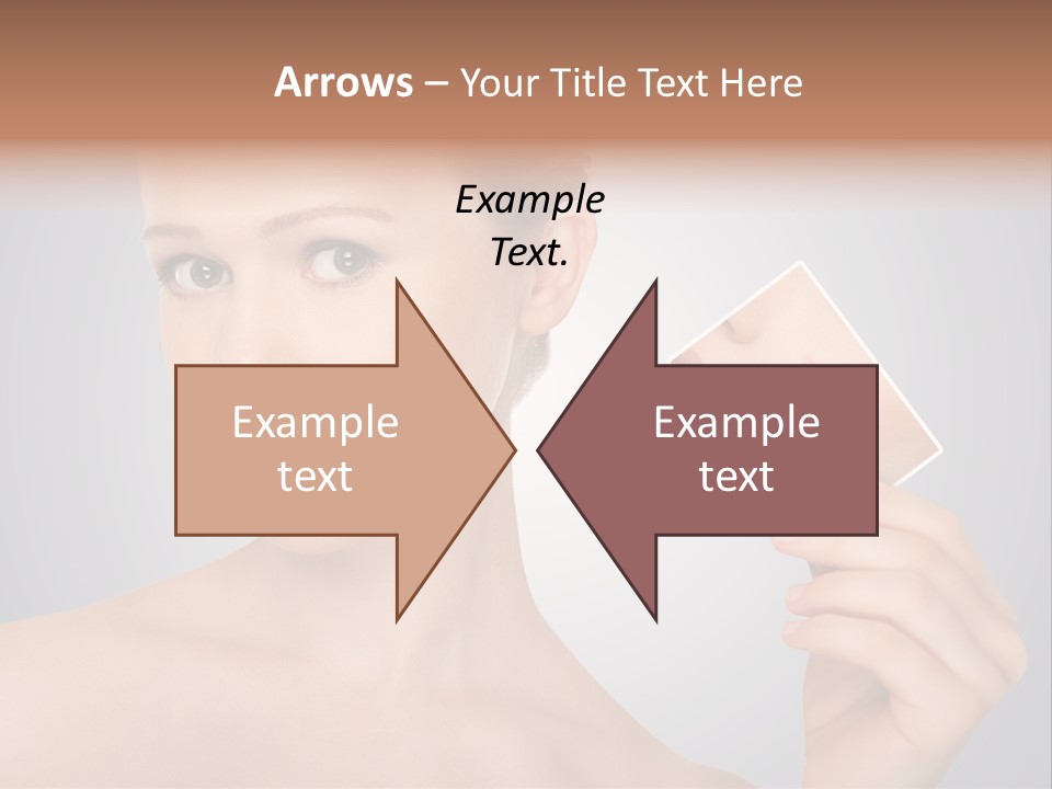 A Woman Holding Up A Picture Of Her Skin PowerPoint Template