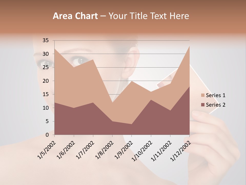 A Woman Holding Up A Picture Of Her Skin PowerPoint Template