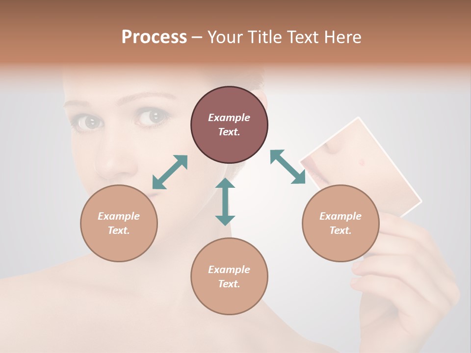 A Woman Holding Up A Picture Of Her Skin PowerPoint Template