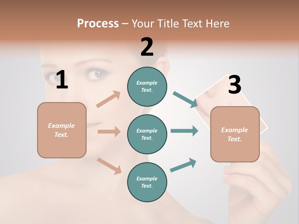 A Woman Holding Up A Picture Of Her Skin PowerPoint Template