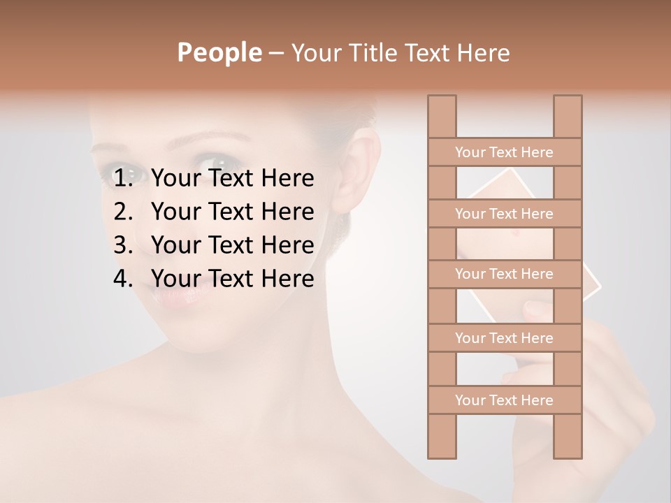 A Woman Holding Up A Picture Of Her Skin PowerPoint Template