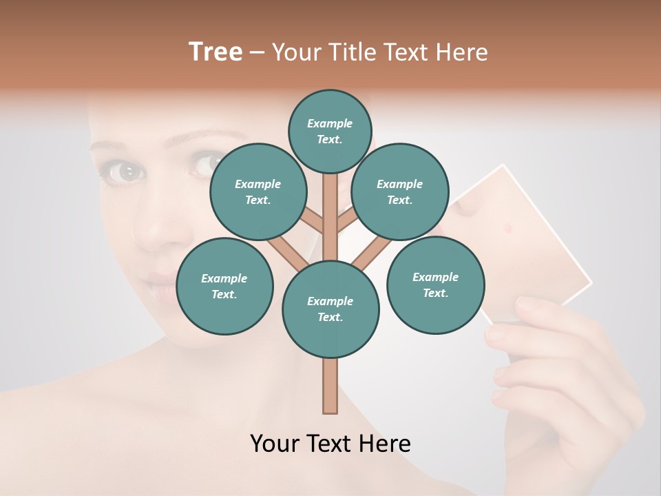 A Woman Holding Up A Picture Of Her Skin PowerPoint Template