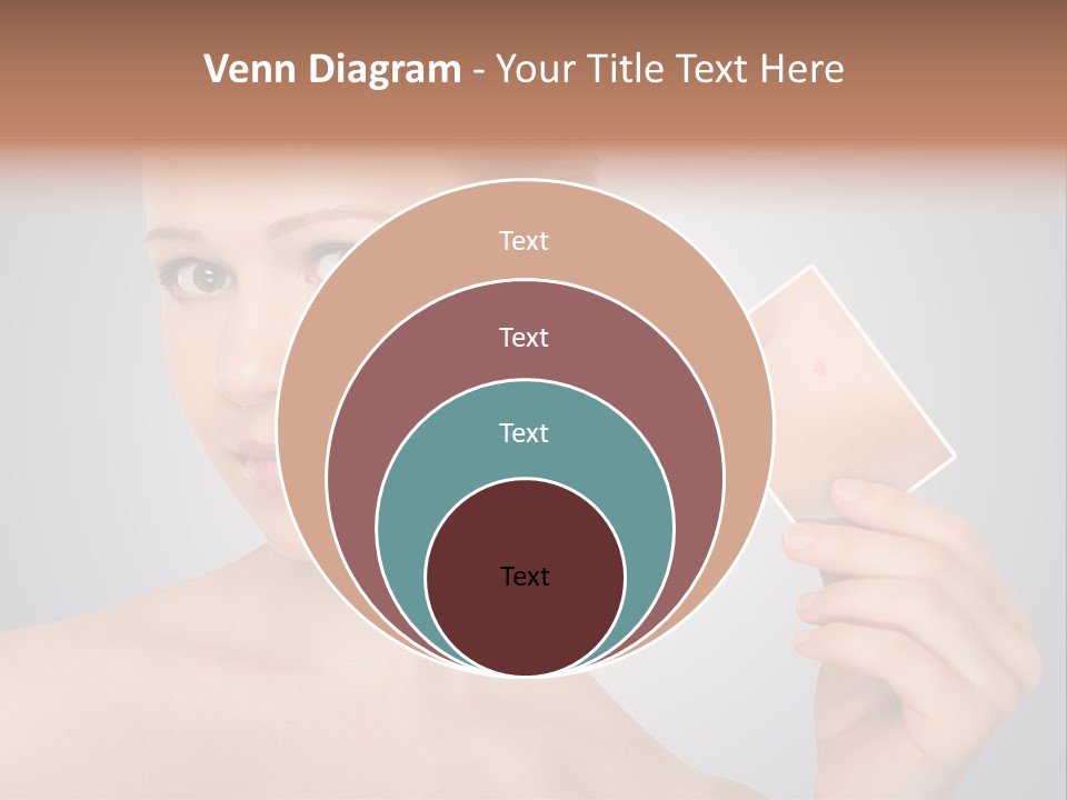 A Woman Holding Up A Picture Of Her Skin PowerPoint Template