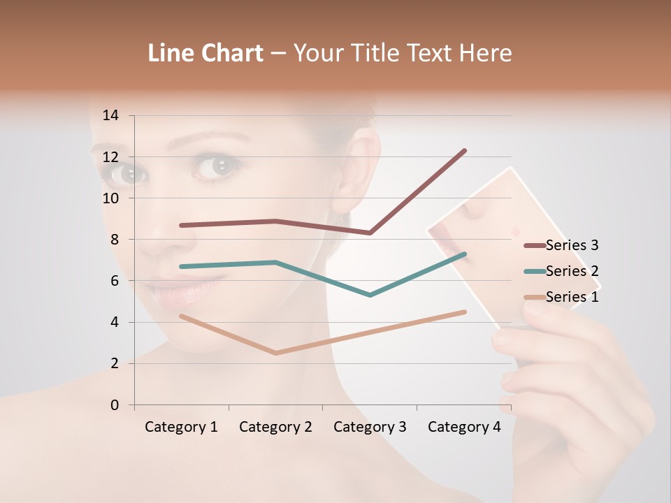 A Woman Holding Up A Picture Of Her Skin PowerPoint Template