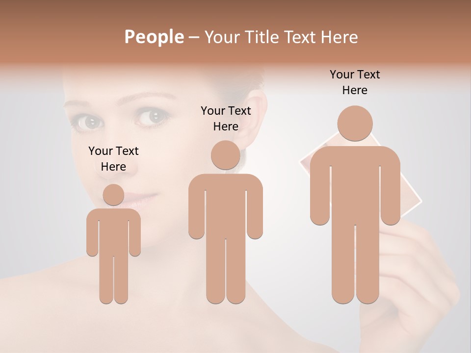 A Woman Holding Up A Picture Of Her Skin PowerPoint Template