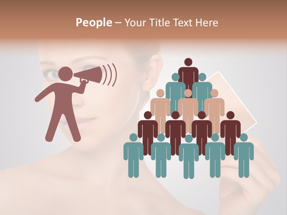 A Woman Holding Up A Picture Of Her Skin PowerPoint Template