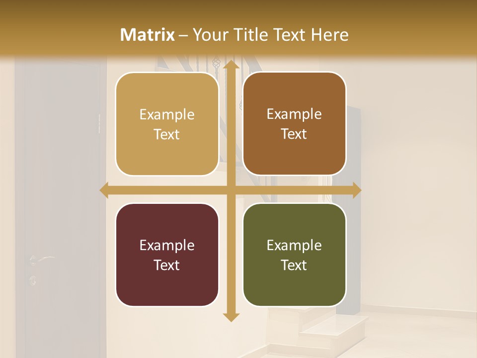 A Room With A Staircase And A Door PowerPoint Template