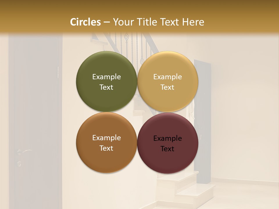 A Room With A Staircase And A Door PowerPoint Template