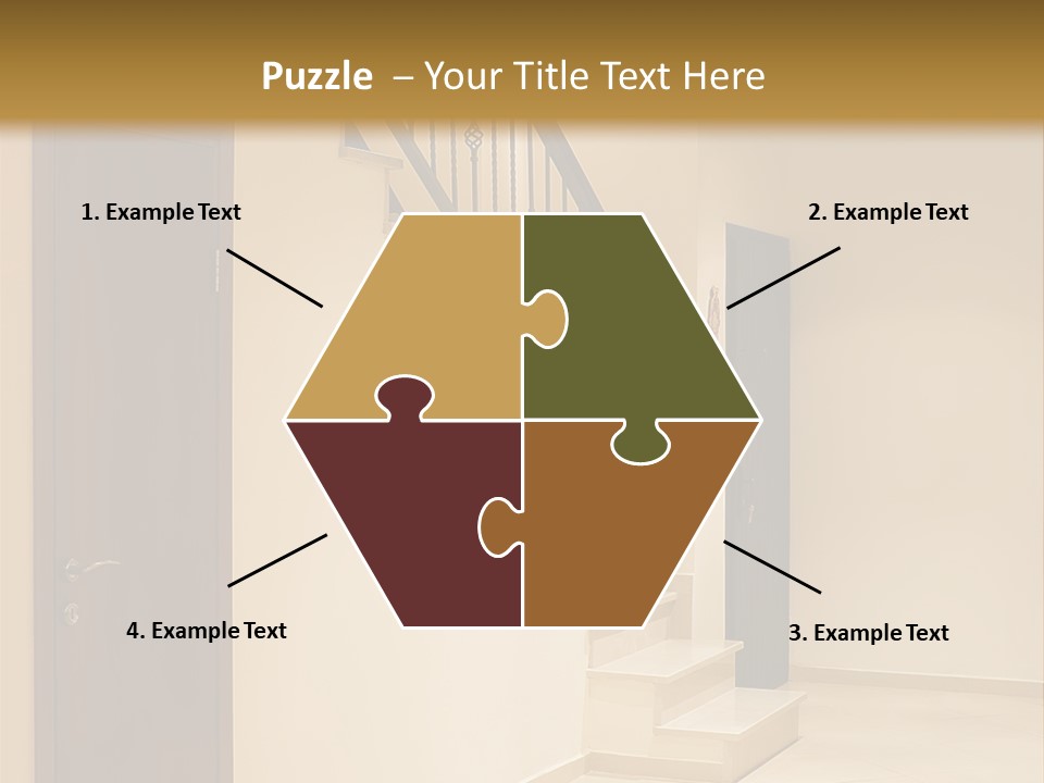 A Room With A Staircase And A Door PowerPoint Template