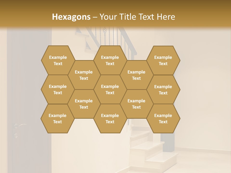 A Room With A Staircase And A Door PowerPoint Template