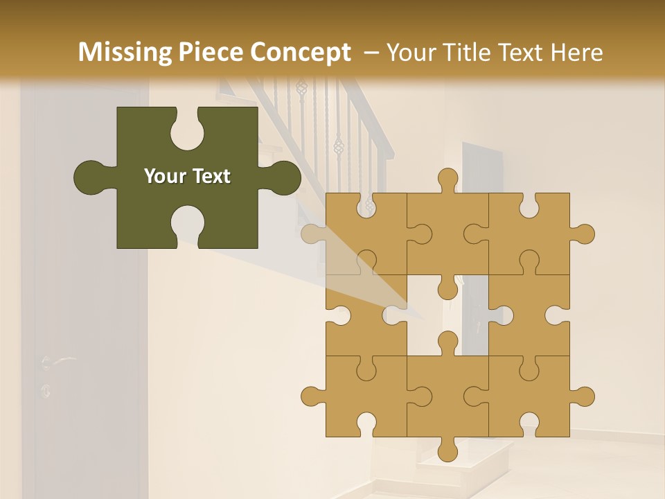 A Room With A Staircase And A Door PowerPoint Template