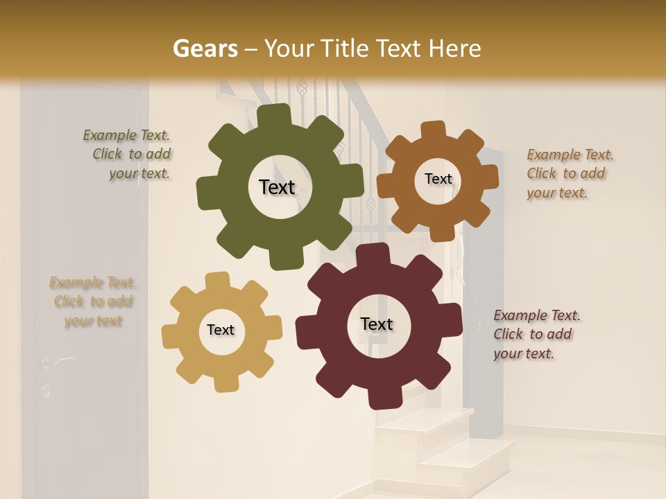 A Room With A Staircase And A Door PowerPoint Template