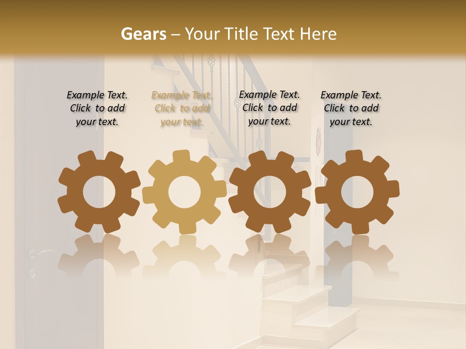 A Room With A Staircase And A Door PowerPoint Template