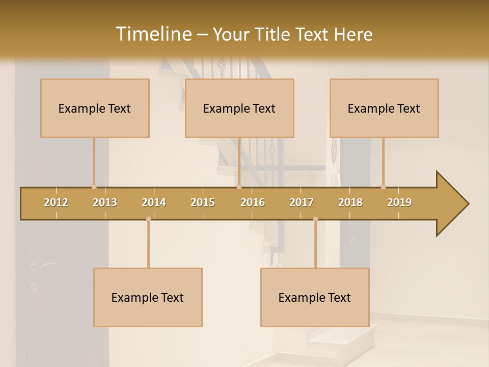A Room With A Staircase And A Door PowerPoint Template