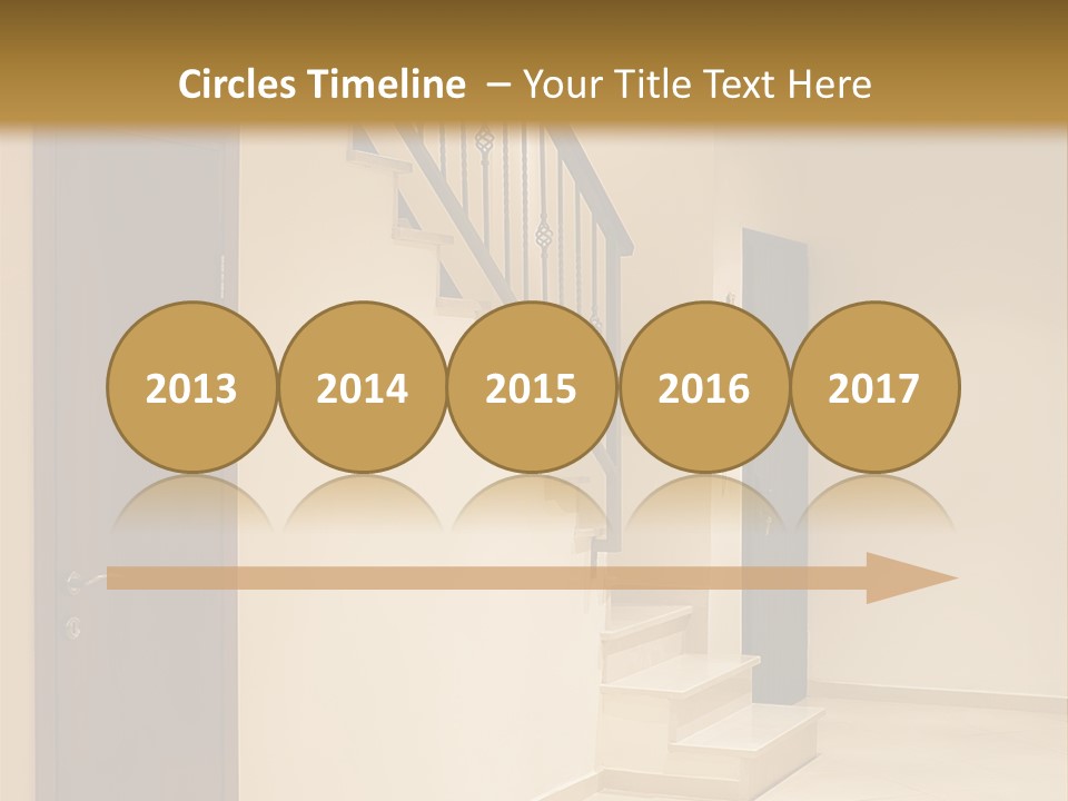 A Room With A Staircase And A Door PowerPoint Template