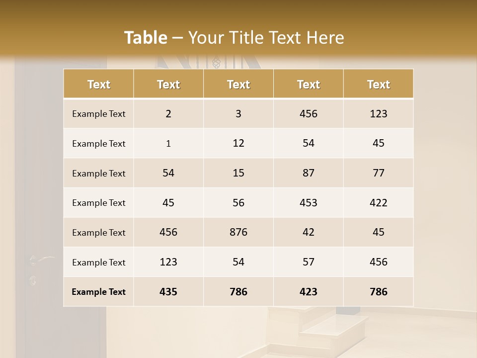 A Room With A Staircase And A Door PowerPoint Template