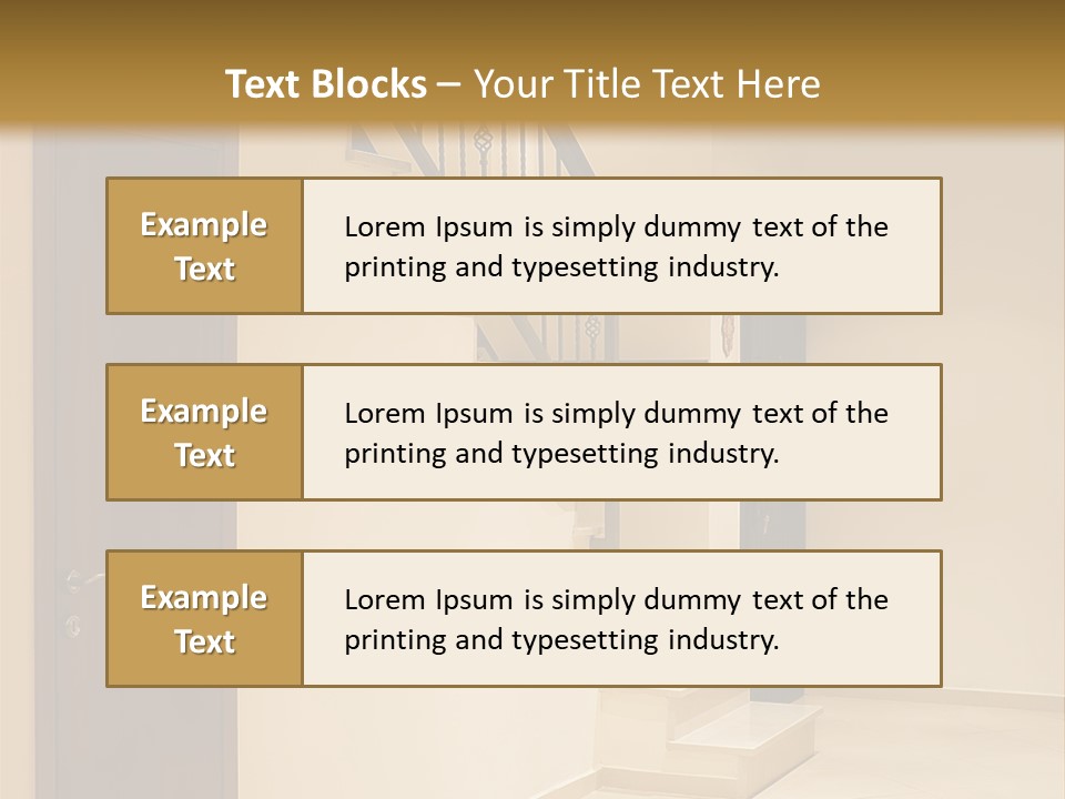 A Room With A Staircase And A Door PowerPoint Template