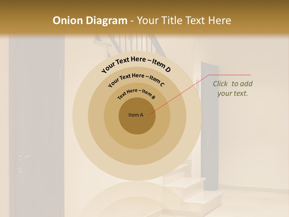 A Room With A Staircase And A Door PowerPoint Template