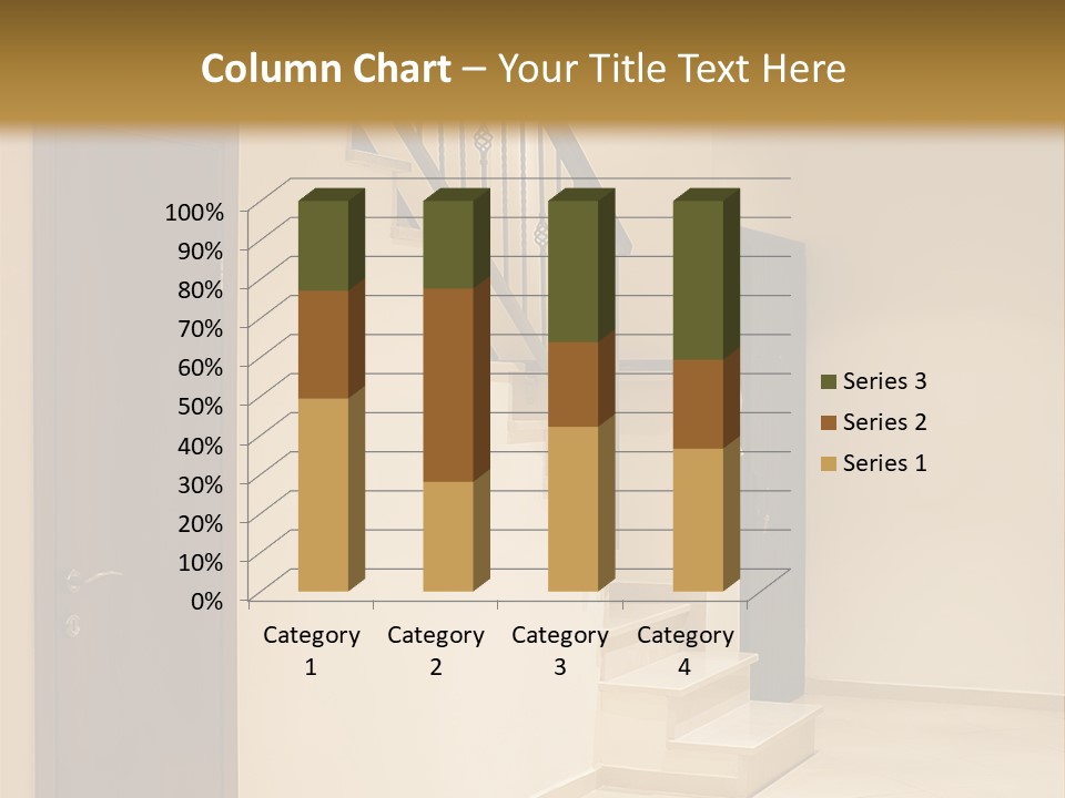 A Room With A Staircase And A Door PowerPoint Template