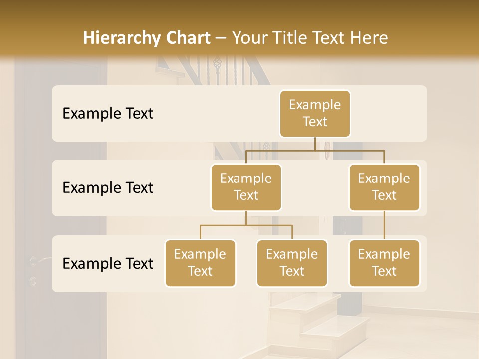 A Room With A Staircase And A Door PowerPoint Template