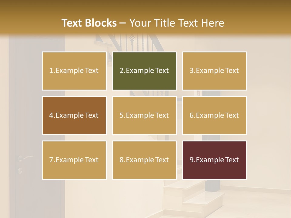 A Room With A Staircase And A Door PowerPoint Template