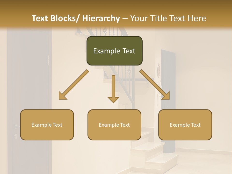 A Room With A Staircase And A Door PowerPoint Template