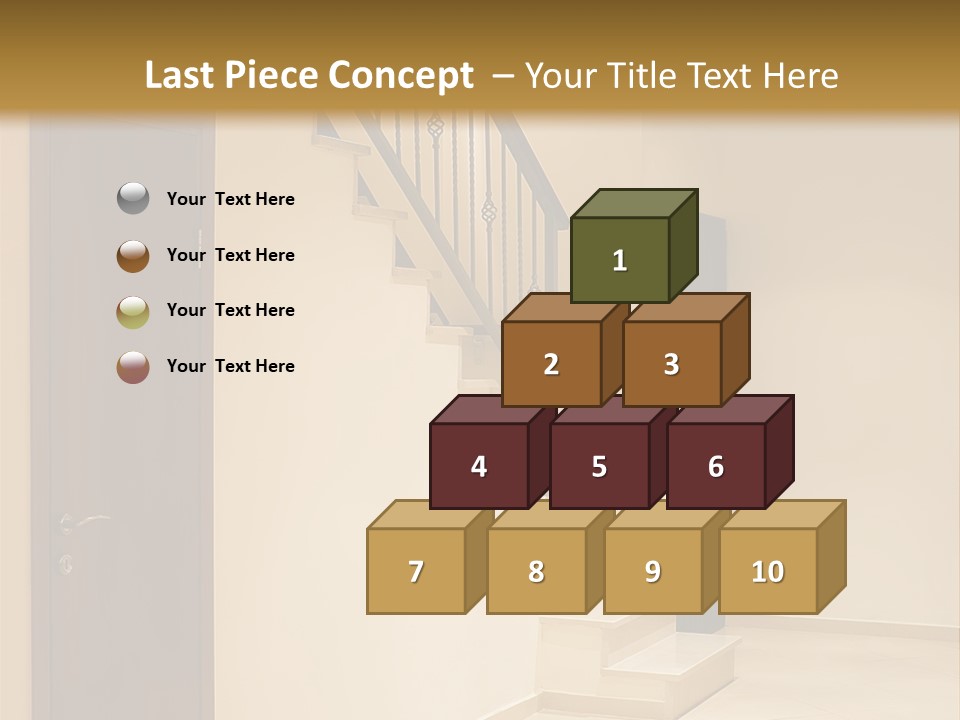 A Room With A Staircase And A Door PowerPoint Template