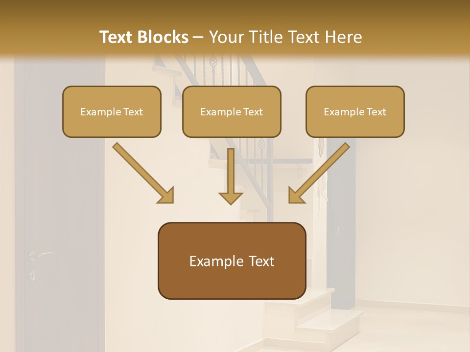 A Room With A Staircase And A Door PowerPoint Template