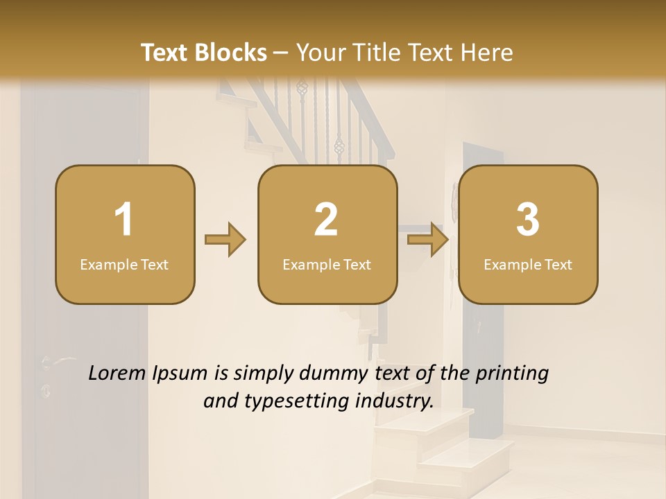 A Room With A Staircase And A Door PowerPoint Template
