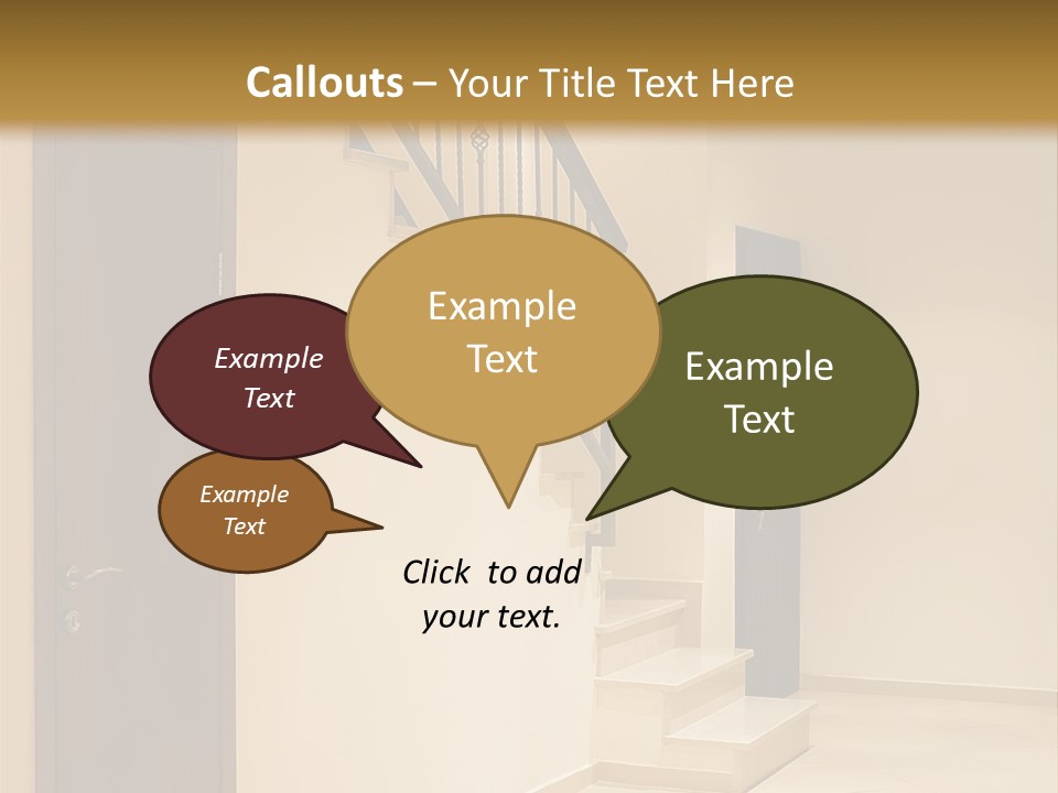 A Room With A Staircase And A Door PowerPoint Template