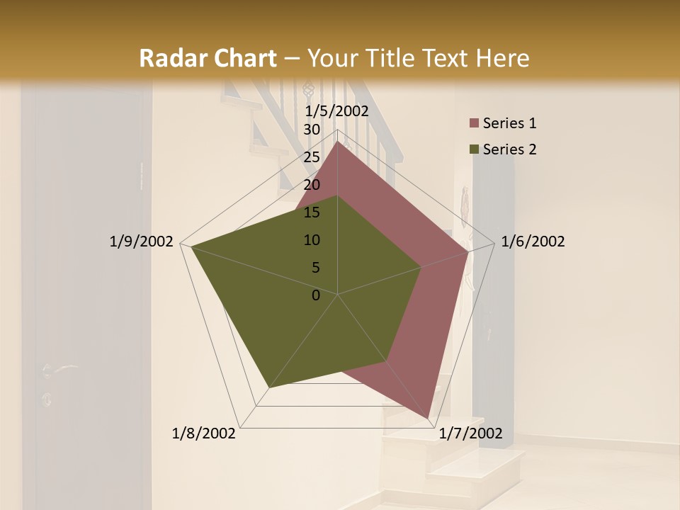 A Room With A Staircase And A Door PowerPoint Template