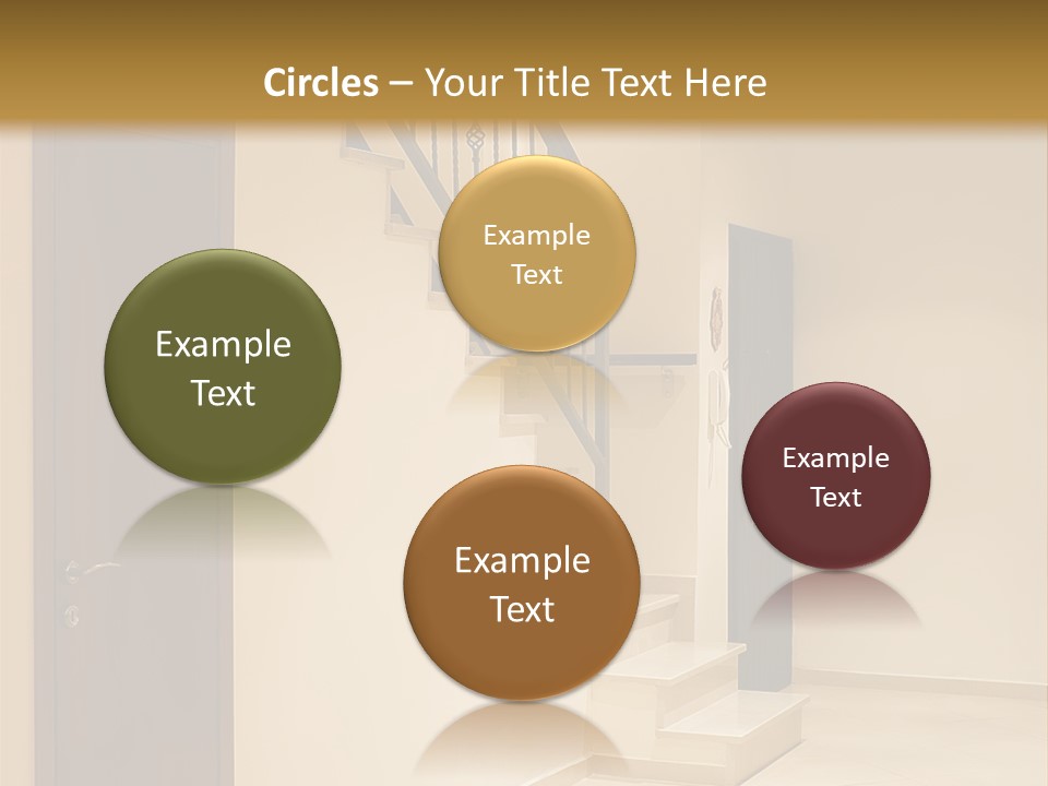 A Room With A Staircase And A Door PowerPoint Template