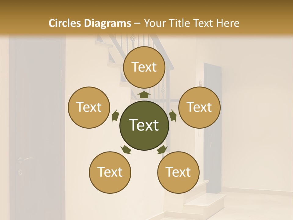 A Room With A Staircase And A Door PowerPoint Template