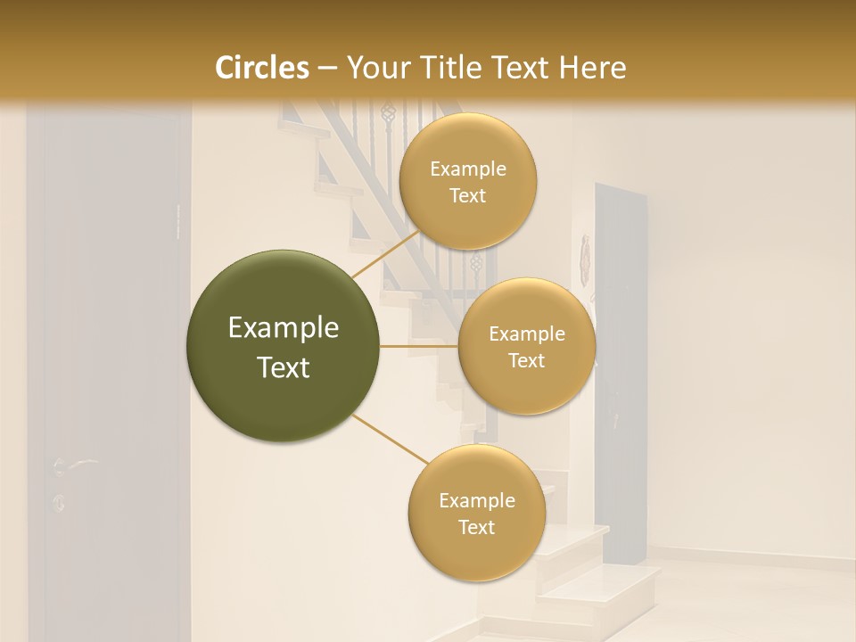 A Room With A Staircase And A Door PowerPoint Template