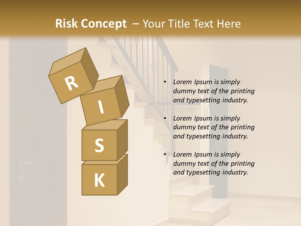 A Room With A Staircase And A Door PowerPoint Template