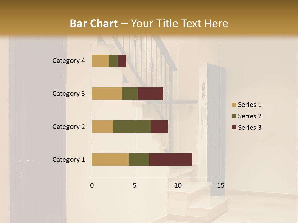A Room With A Staircase And A Door PowerPoint Template