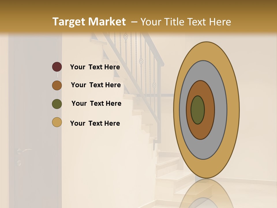 A Room With A Staircase And A Door PowerPoint Template