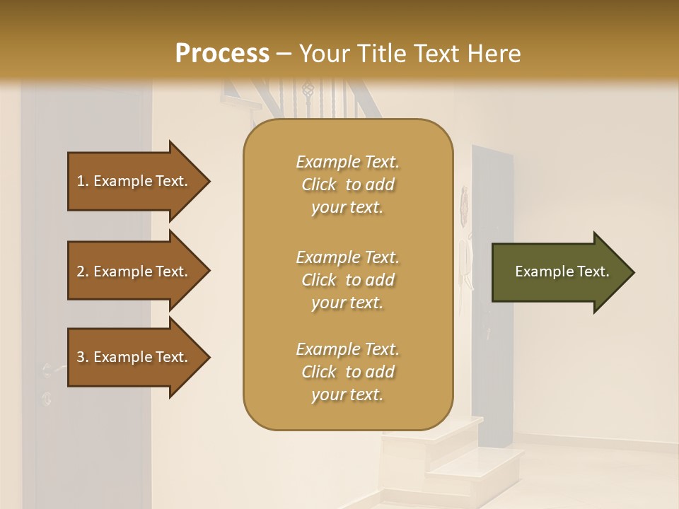 A Room With A Staircase And A Door PowerPoint Template