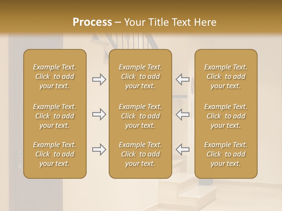 A Room With A Staircase And A Door PowerPoint Template