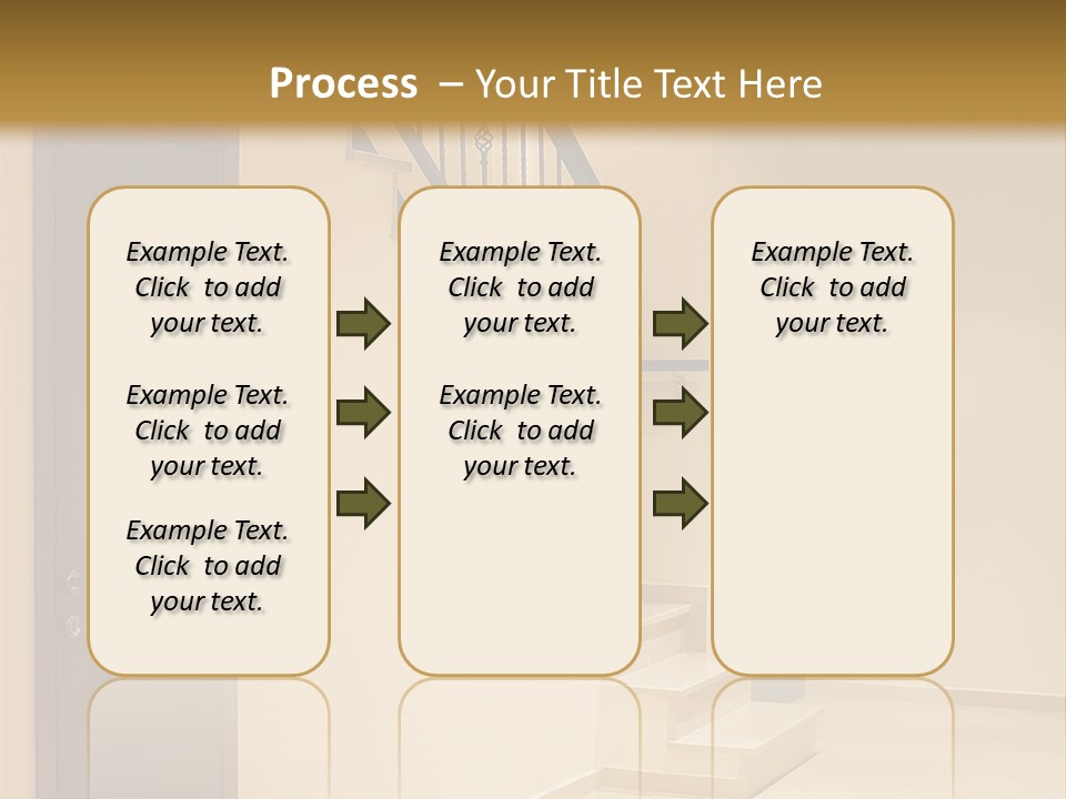 A Room With A Staircase And A Door PowerPoint Template