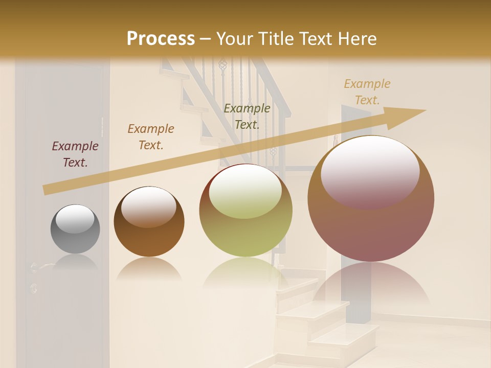 A Room With A Staircase And A Door PowerPoint Template