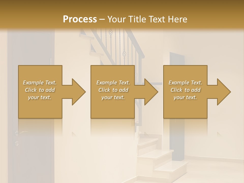 A Room With A Staircase And A Door PowerPoint Template