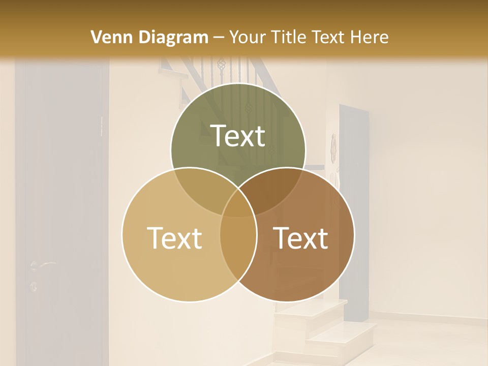 A Room With A Staircase And A Door PowerPoint Template